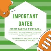 2023 Tackle Football Important Dates