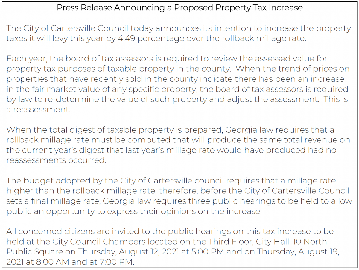 Property Tax Increase Proposal